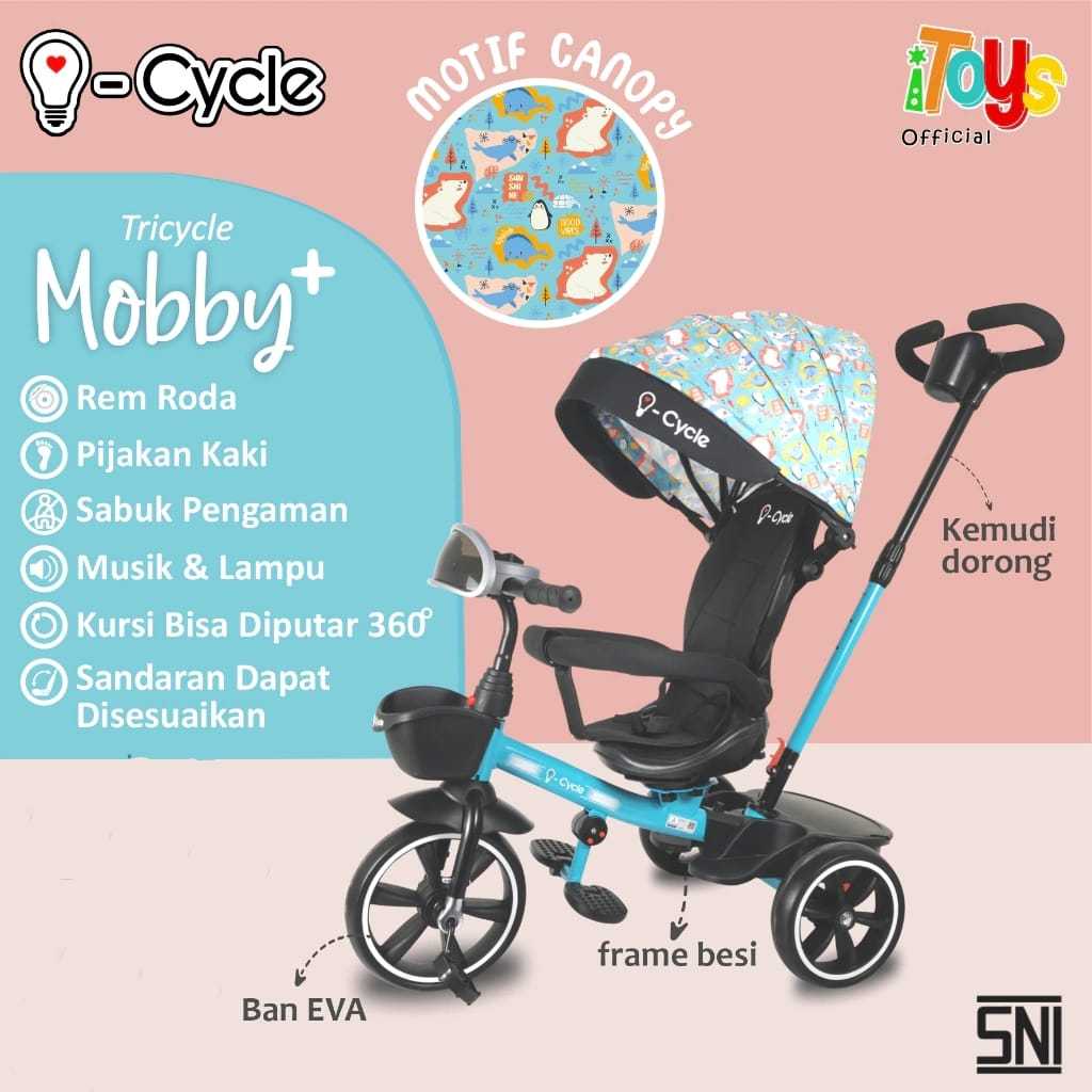 Sepeda Anak Roda Tiga I-Cycle MOBBY I-Cycle MOBBY+ Mobby Plus 2235 Tricycle Stroller Baby