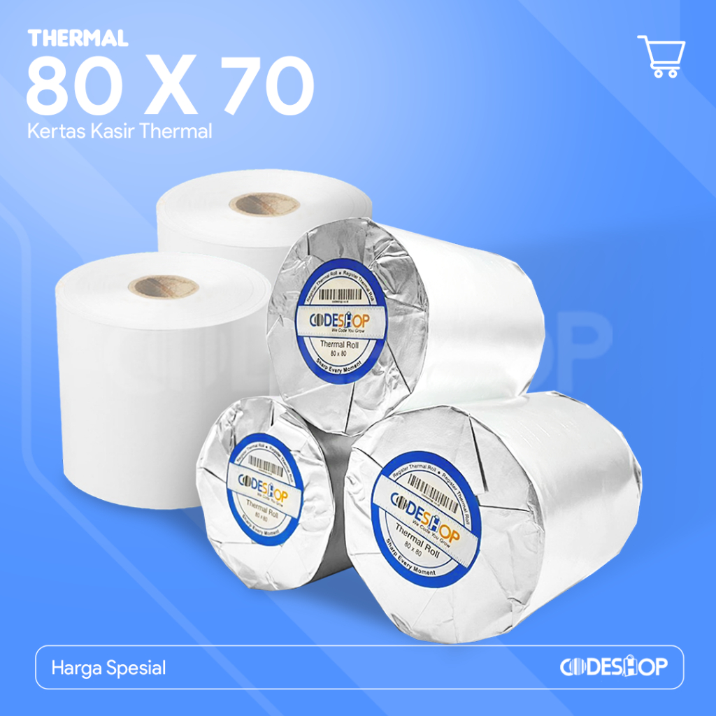 

Kertas Thermal 80 x 70 Struk Kasir 80x70 mm 1 Roll 80mmx70mm