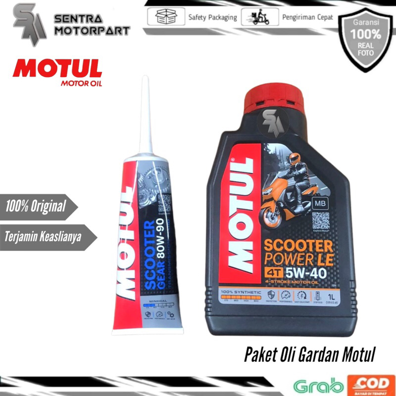 Oli motor motul scooter matic power le 5w40 paket oli gardan 1 liter 1000ml