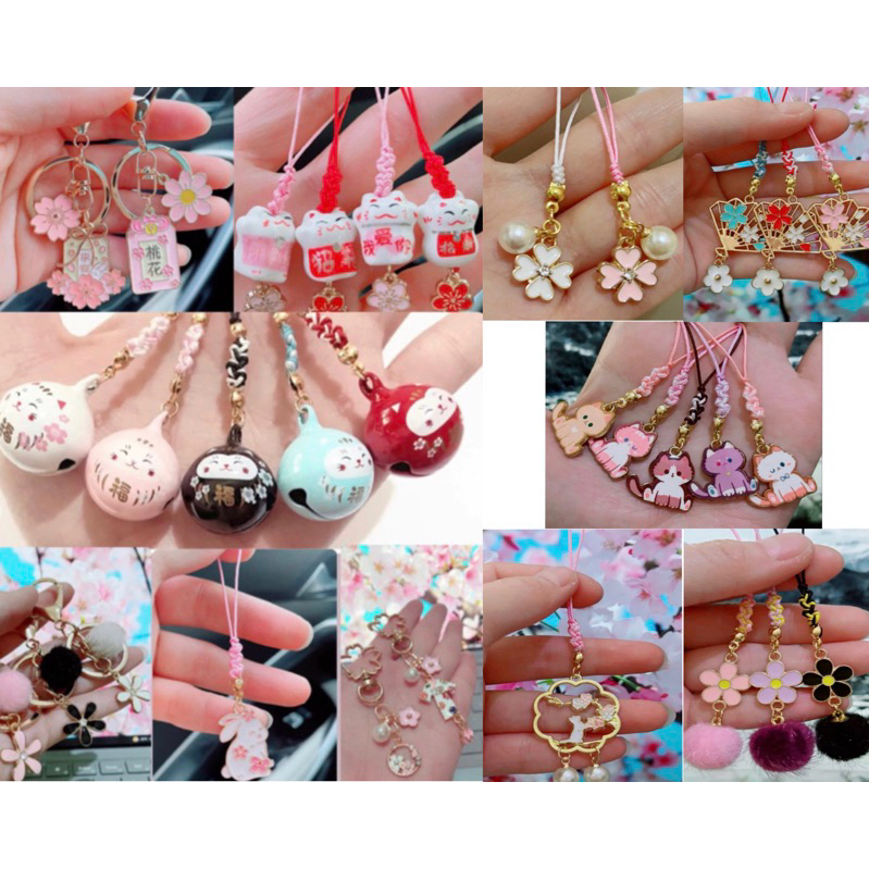 Sakura & Lucky Cat Edisi Gantungan handphone / Tali handphone Cakep