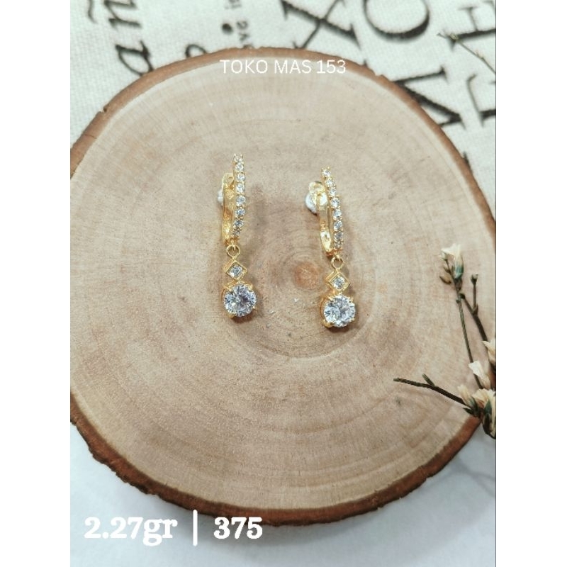 WAJIB TANYA STOK Realpict Anting Jepit Listring + MP 1 Emas Asli Kadar 375