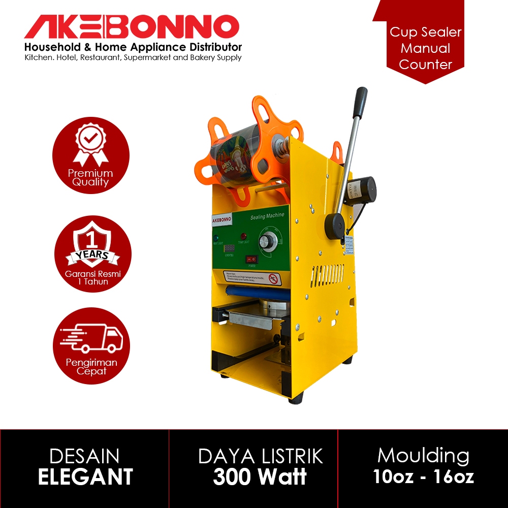AKEBONNO -  Semi Auto Cup Sealer Machine/Mesin Alat Press Sealer Gelas/Cup Plastik  Semi Auto 10-16O