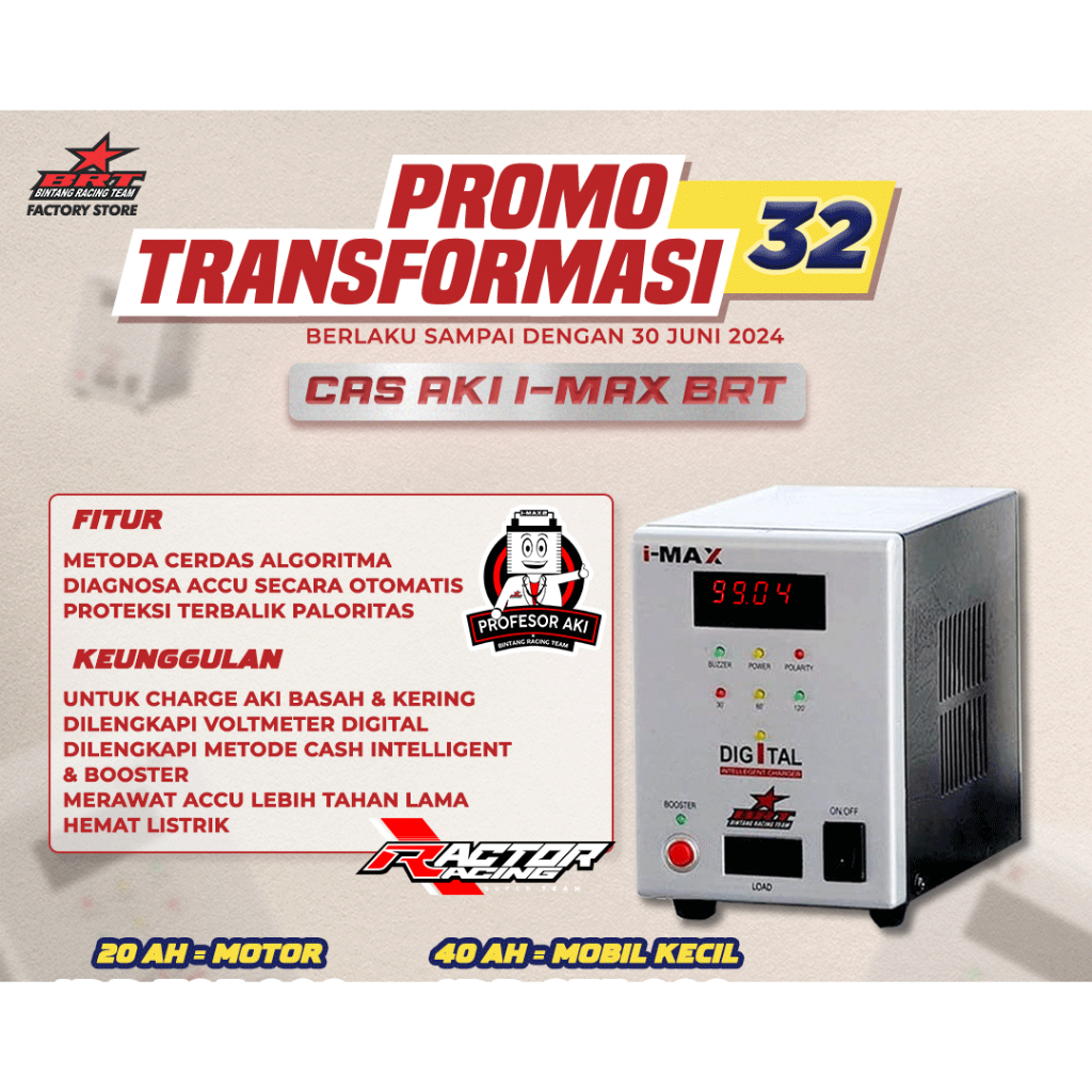 Charger Aki Cas Aki BRT 40 Ampere Buat Mobil Dan Motor