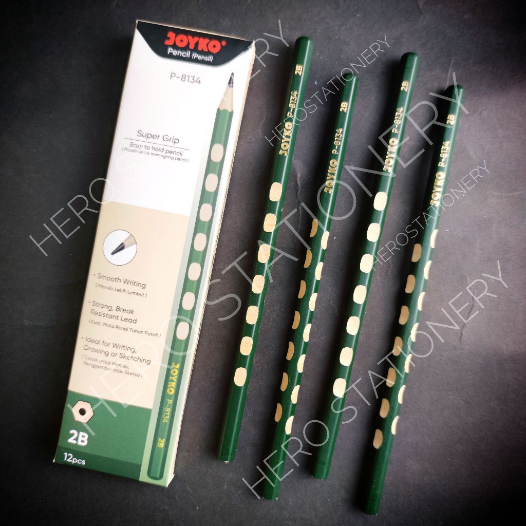 

Pensil 2B joyko royal grip P-8134 . 12 unit