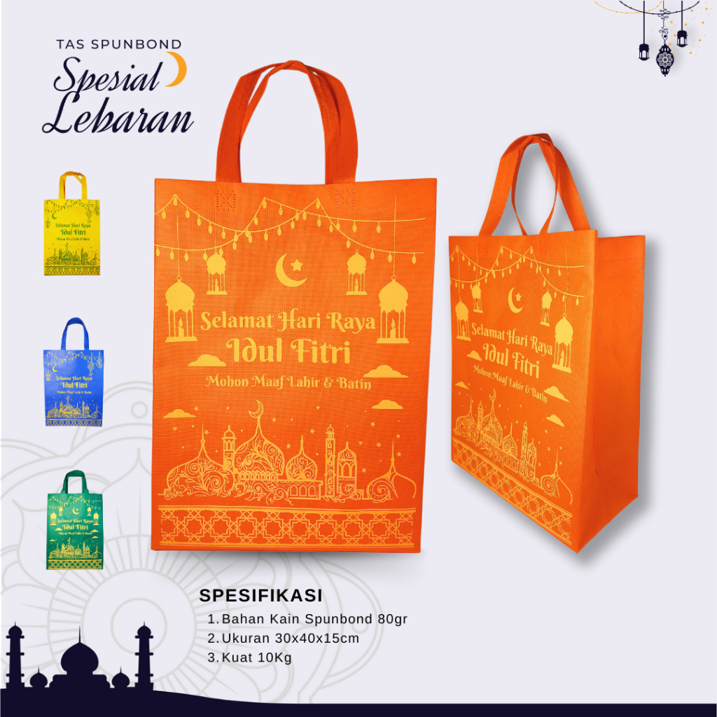 

Tas Spunbond Lebaran, Tas Idul Fitri, Tas Parcel Idul Fitri