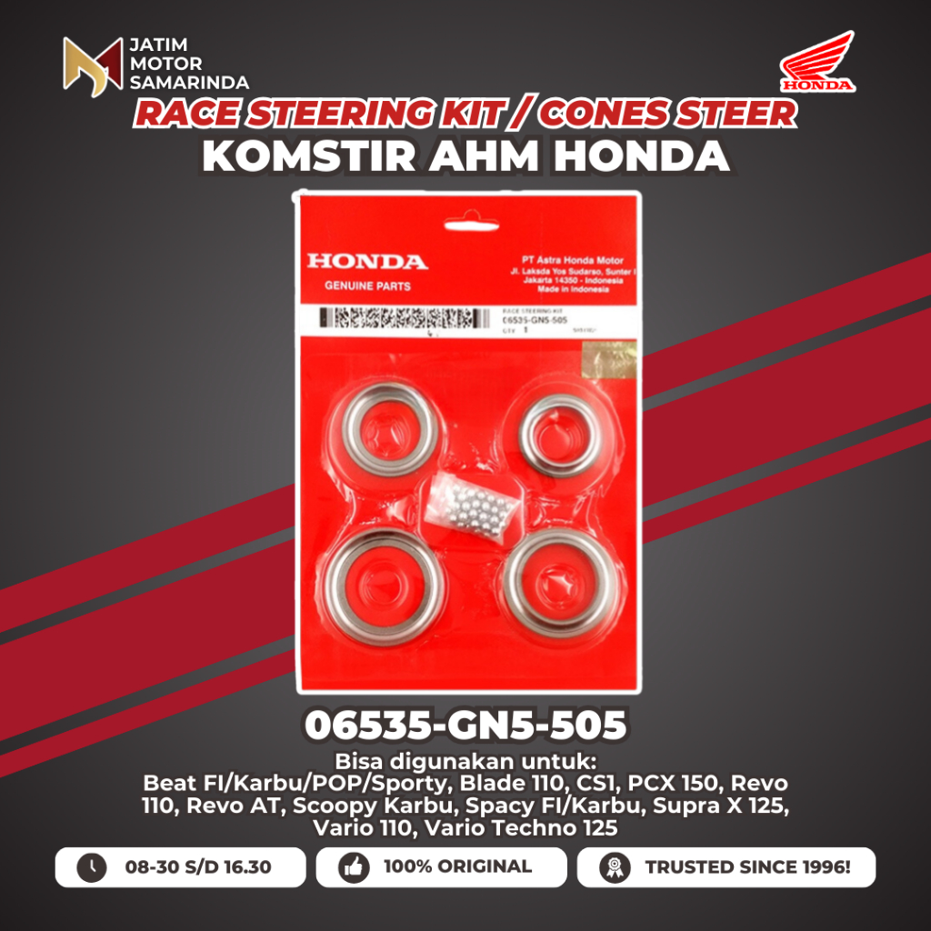 Honda AHM Cones Steer Kones Komstir Race Steering Kit 06535-GN5-505 GN5 Beat FI Karbu POP Sporty Bla