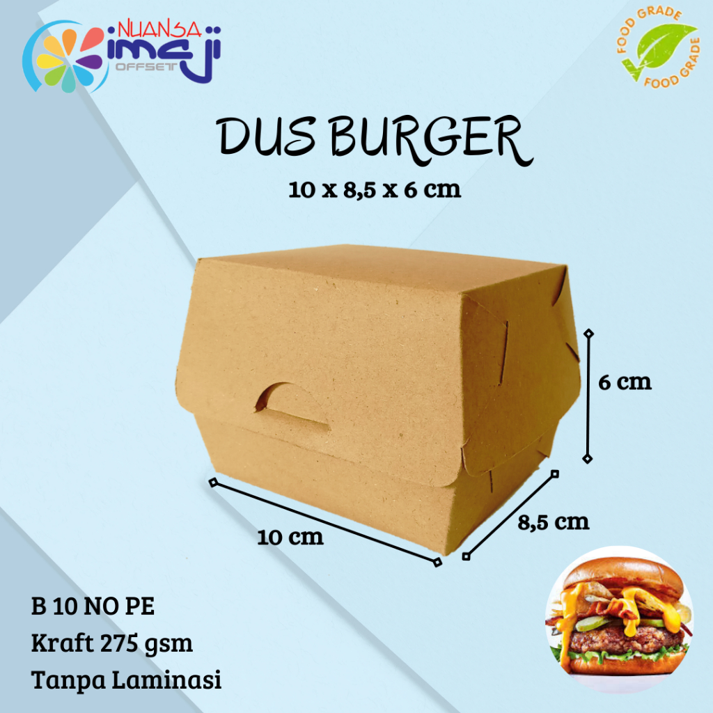 

Dus Burger B 10 Uk. 10x8,5x6 cm, Tanpa Laminasi