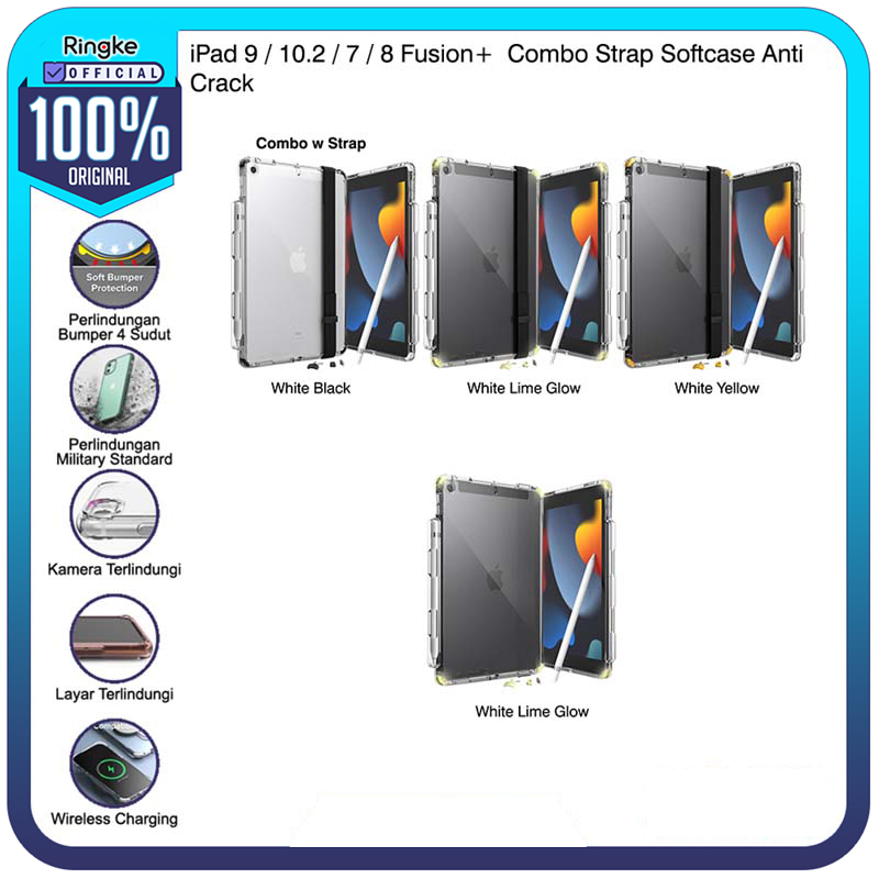 Ringke iPad 9 10.2 / 7 / 8 Fusion+  Combo Strap Softcase Anti Crack