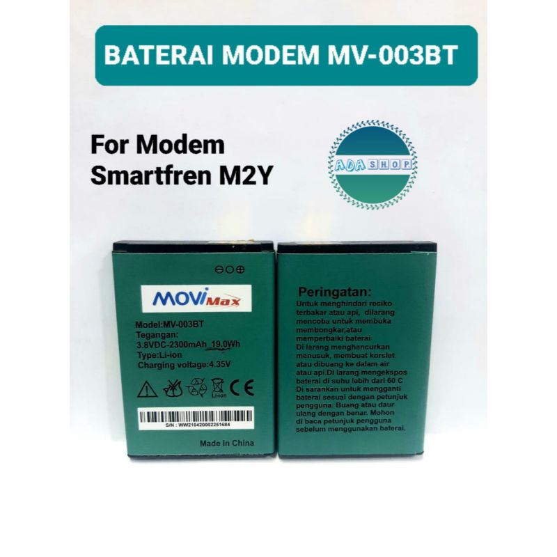 BATERAI /BATTERY MODEM MV003BT FOR  MODEM SMARTFREN M2Y ORIGINAL