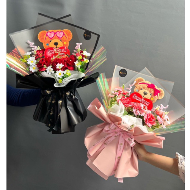

Buket Bear silverqueen valentine coklat