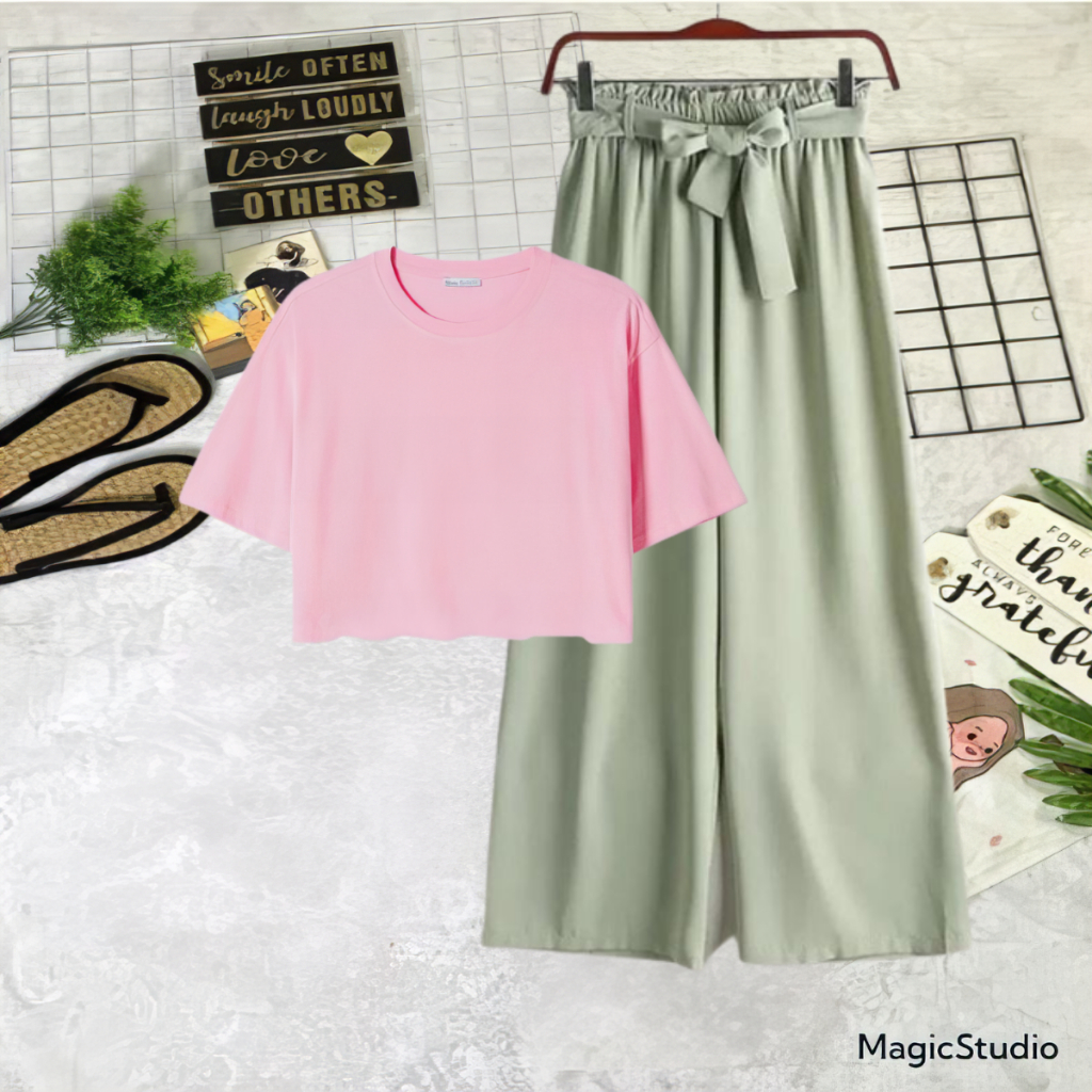 JBF Baju One Set Crop Polos Remaja