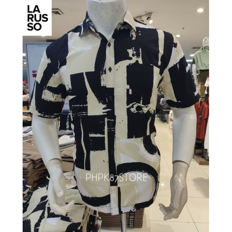 LARUSSO KEMEJA PENDEK, KEMEJA PRINTING, KEMEJA MOTIP, KEMEJA PENDEK PRIA ORIGINAL PREMIUM