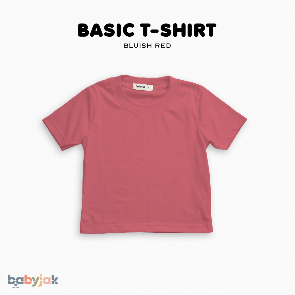 Babyjak Kaos Anak Polos Laki-Laki Perempuan Cotton Combed - Blush Red