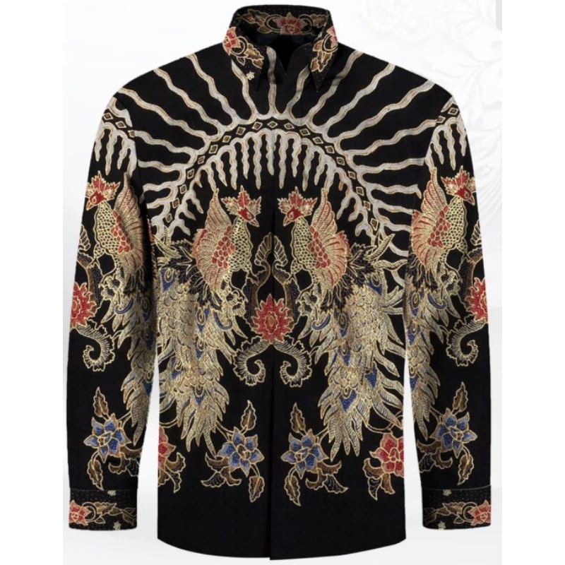kain batik tulis pria bahan sutera prada emas. batik tulis asli. batik prada emas. baf