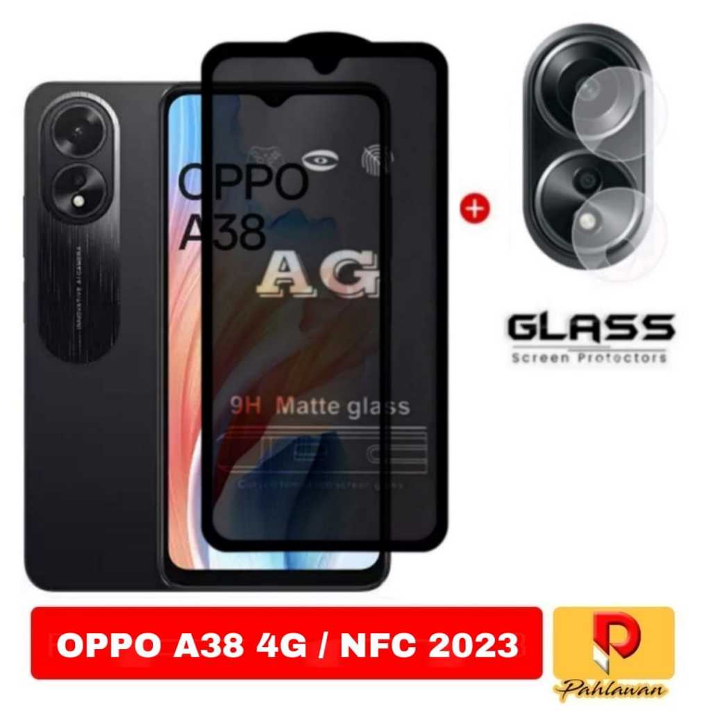 Tempered Glass Lens Camera + Tempered Glass AG Matte 9H Anti Fingerprint Oppo A18 2023
