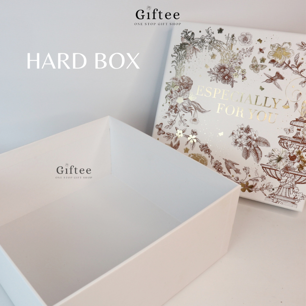 

HARD BOX HAMPERS MEWAH FULL GOLD FOIL DESIGN ELEGAN EXCLUSIVE MARIPOSA WANITA CEWEK UKURAN 22X22X10 CM KOTAK KADO KOKOH KERAS KEMASAN GIFT HADIAH PACKAGING VALENTINE HARI KASIH SAYANG BY GIFTEE ID