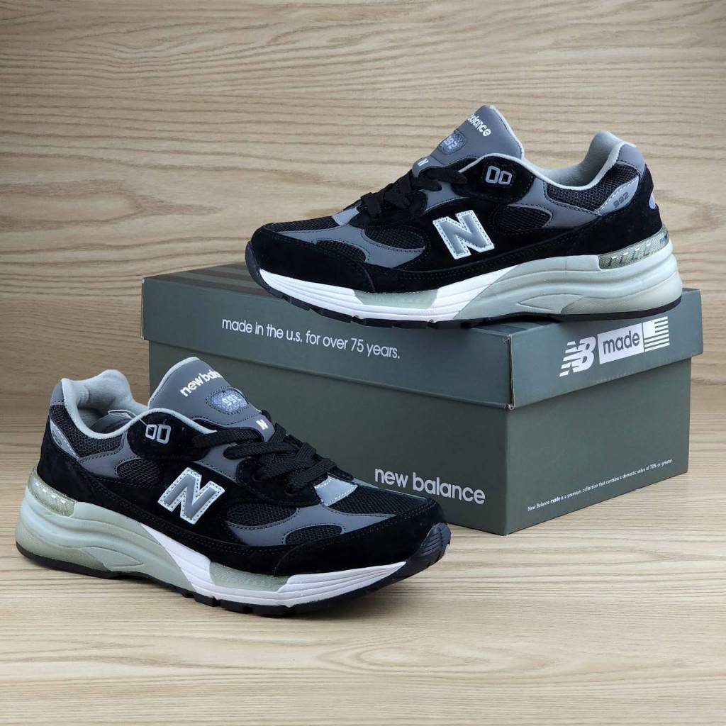 Sepatu New Bal*nce  992 BL Black Grey
