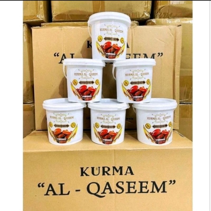 

Kurma Al-Qaseem berat 500gram Kemasan Ember praktis