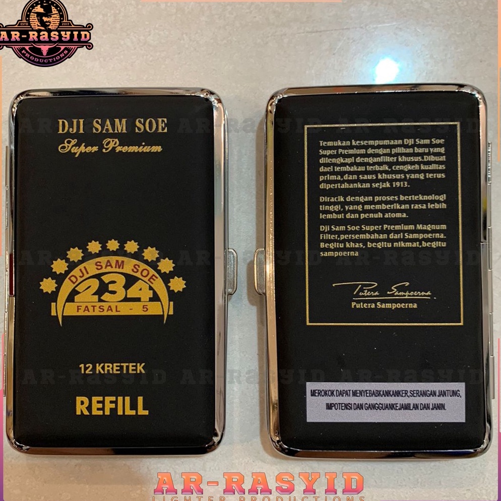 Harga Murah Tempat Kotak Rokok Kaleng Motif Dji Sam Soe Refill