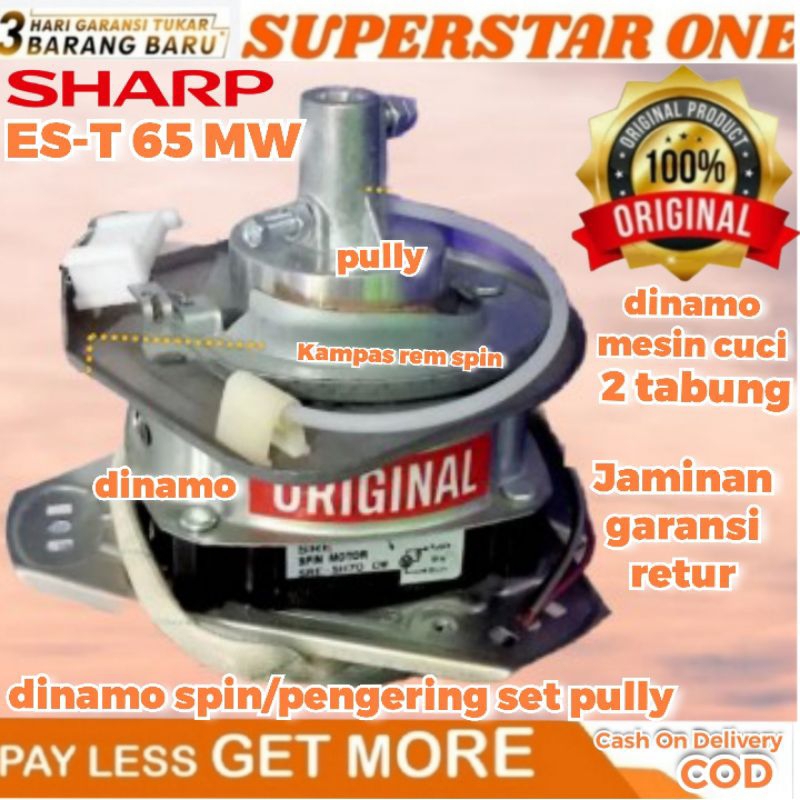 Dinamo set pully mesin cuci sharp ES-T 65 MW/ES-T65MW/ES-T 65MW/ES-T65 MW/EST 65 MW/DINAMO SPIN/PENG