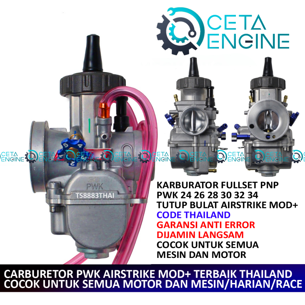 [ BISA COD ] KARBURATOR AIRSTRIKE SILVER PWK 34 ORIGINAL KARBU CARBURETOR PWK34 PWK 34