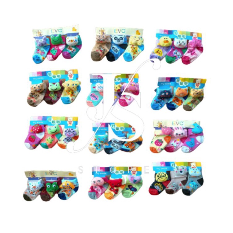 Grosir Pemesanan  Kaos Kaki Bayi BONEKA ISI 3 PASANG  Kaos Kaki Bayi  Kaos Kaki Baby