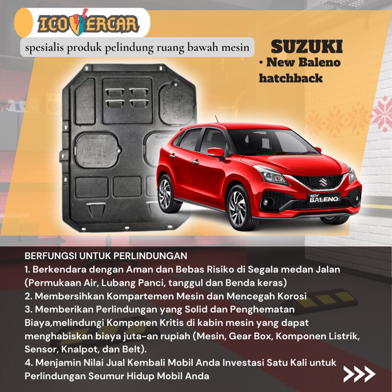 cover engine pelindung ruang bawah mesin mobil Suzuki Baleno hatchback