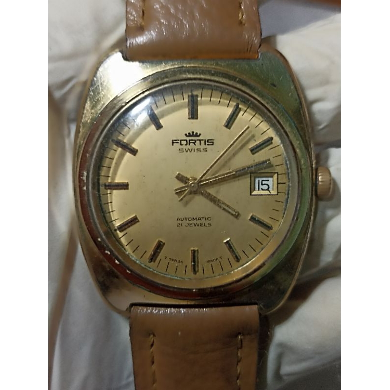 Jam Pria Automatic NET73636 Fortis Swiss Gold Dial Tone