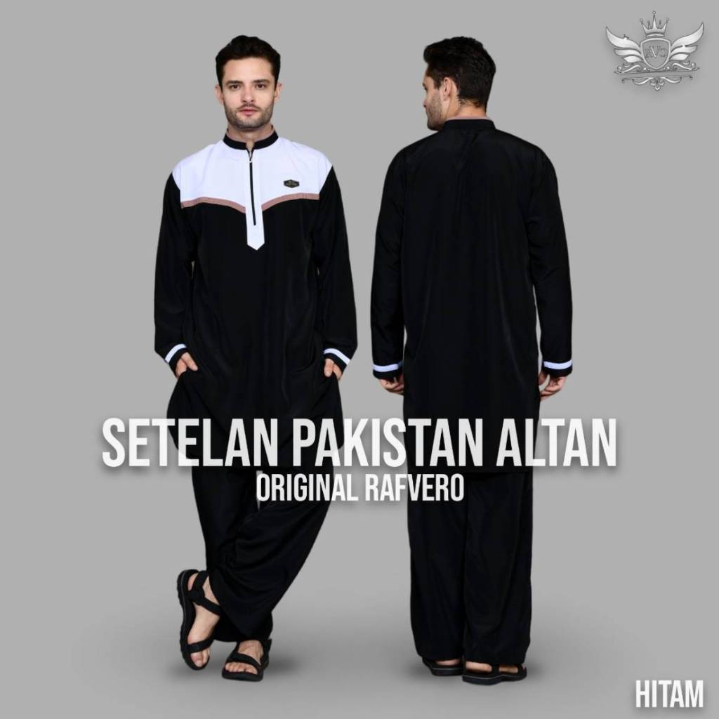 Setelan Baju dan Celana Koko Kurta Pakistan Muslim Pria Dewasa Lengan Panjang Terbaru
