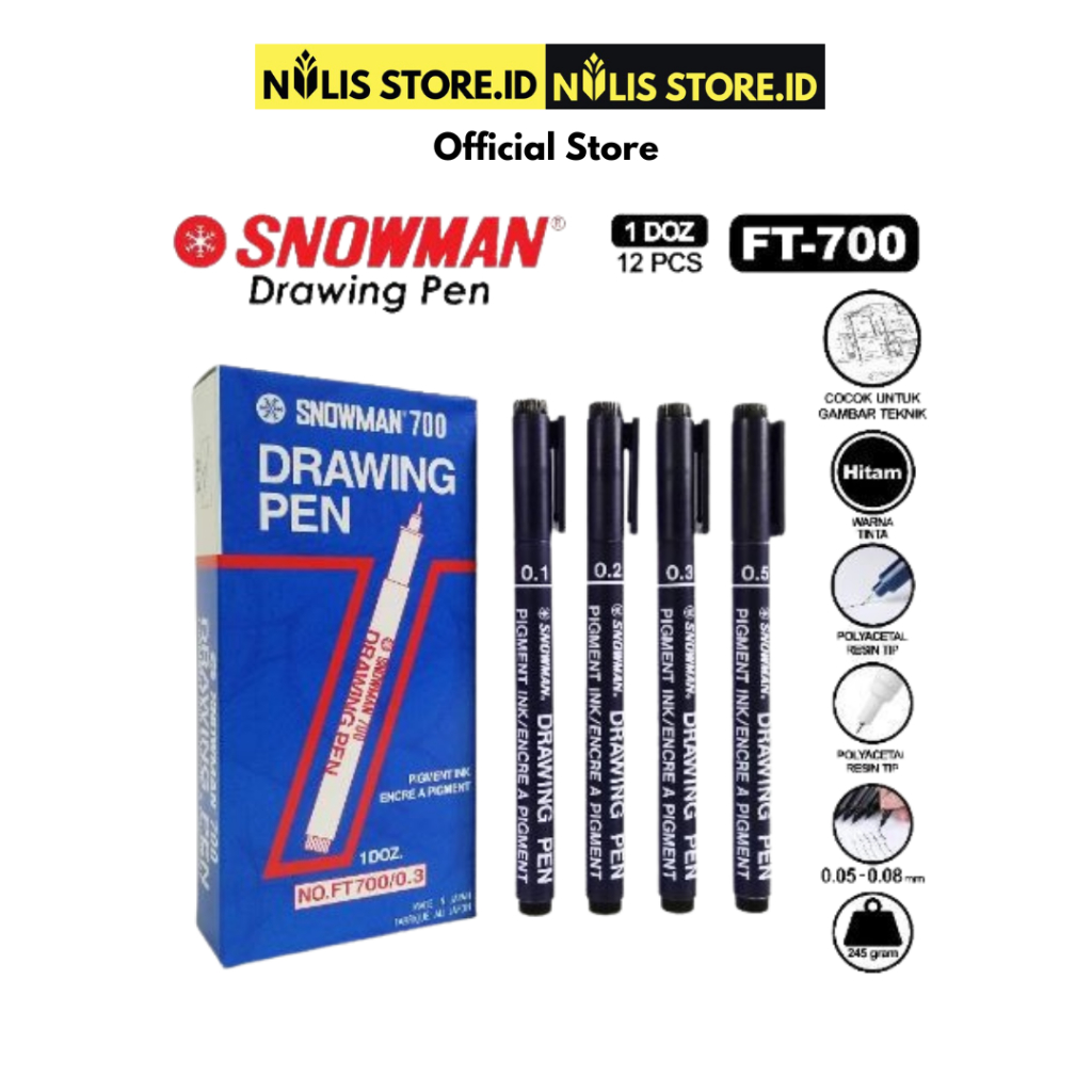 

Drawing Pen Snowman FT-700 - 0.05 - 0.8 - 0.1