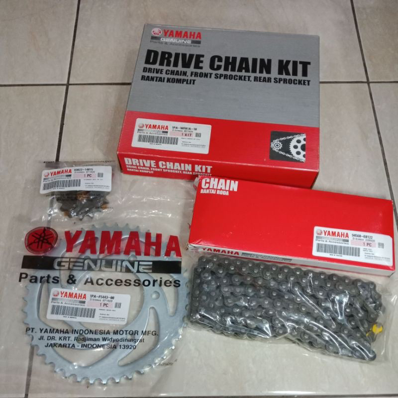 GEAR GIR RANTAI SET ASSY 1PA VIXION NEW NVL 2013-2014 ORIGINAL ORI ASLI YAMAHA YGP 1PA-WF01A-10