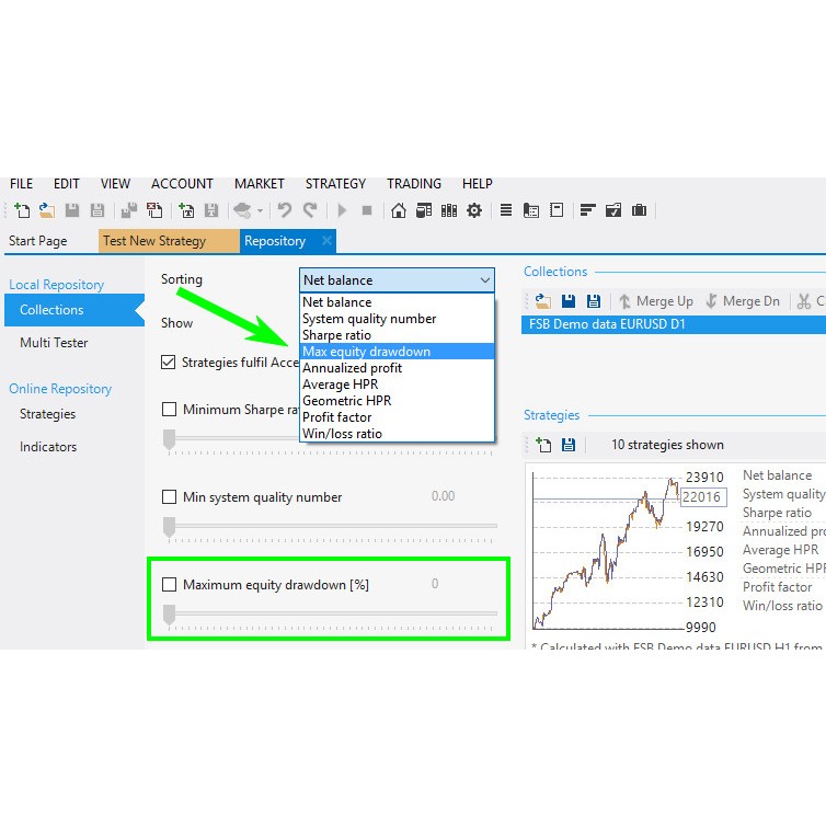 software Forex tester Strategy Builder Professional v4.1 terbaru