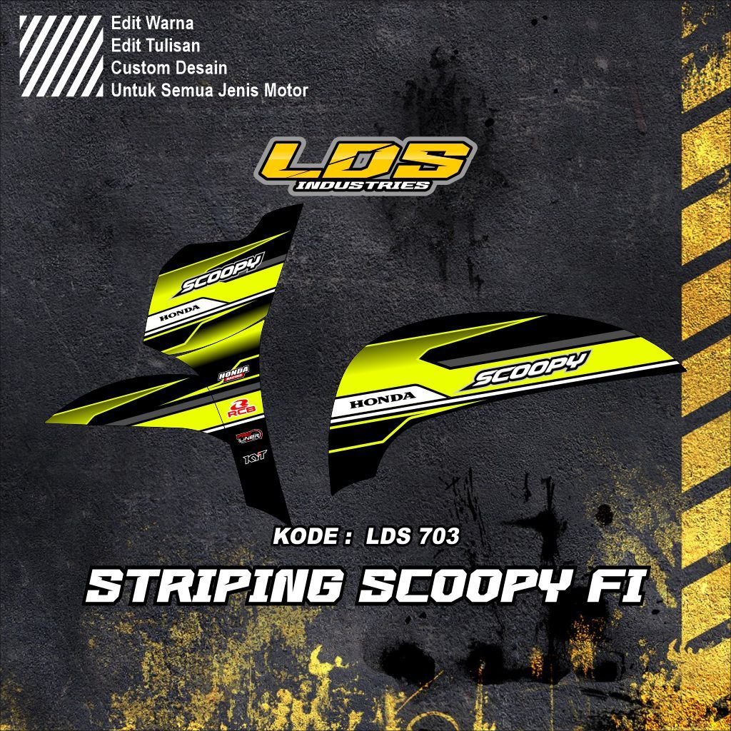 STICKER TERBARU STRIPING SCOOPY FI NEW 2017-2018-2019 COSTUM DESAIN RACING