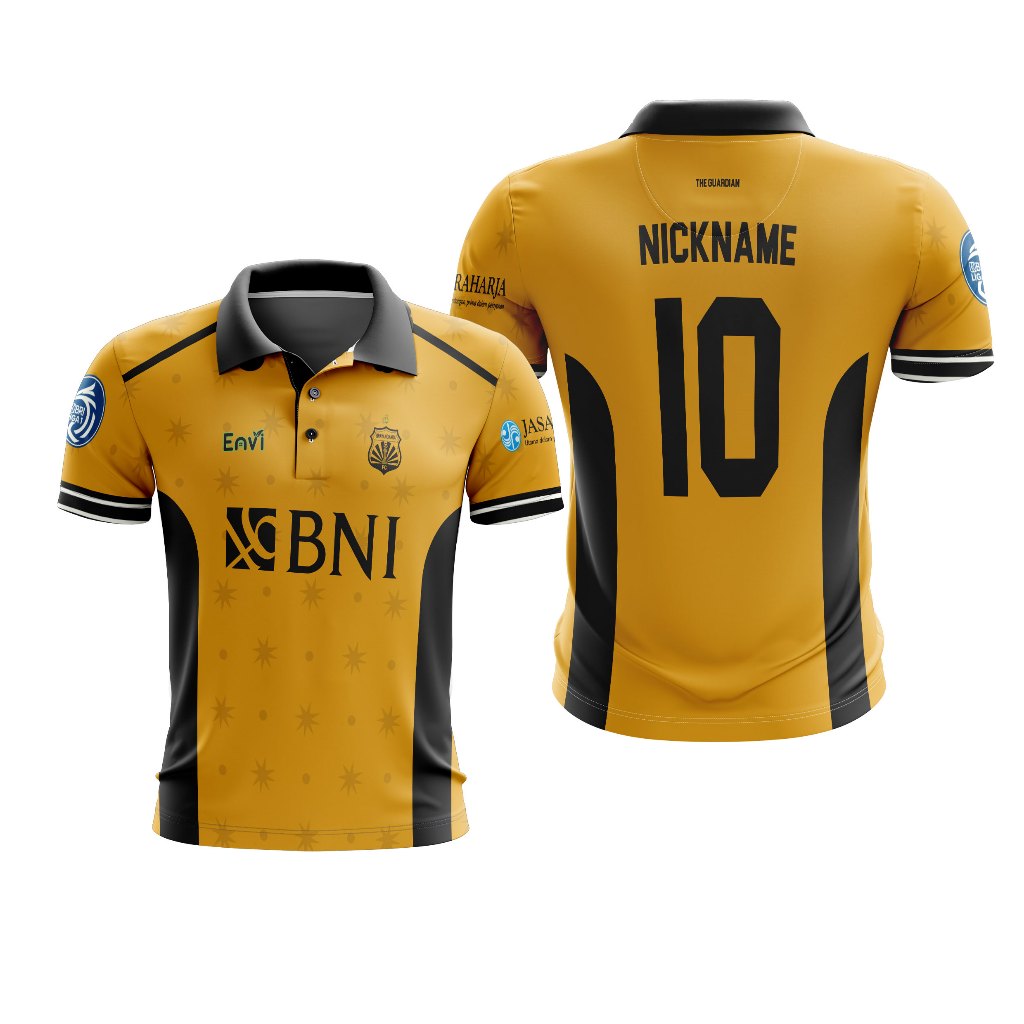GAMEPLAN - Polo Wangky Pria Kaos Jersey Bhayangkara FC Olahraga Sepak Bola Custom Full Printing