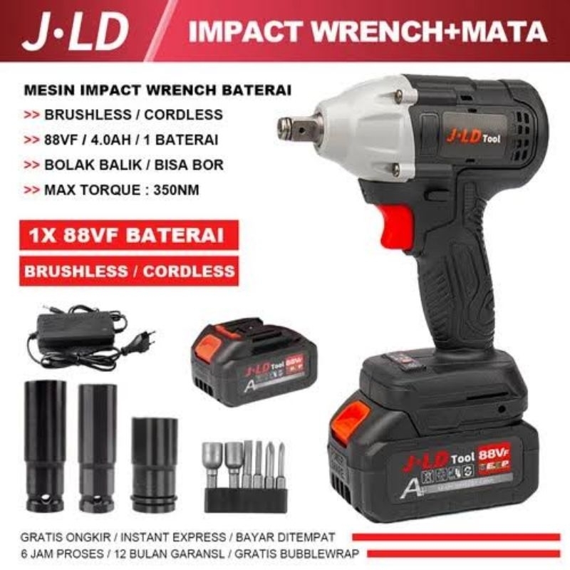Mesin Impact Wrench Original JLD 1 Batre 88Vf