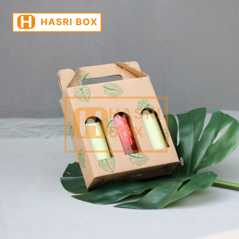 

(10 Pcs) Dus Botol Box Botol Box Dus Kotak Kemasan Botol Kale Dus Botol 250 ml isi 3 botol Packaging