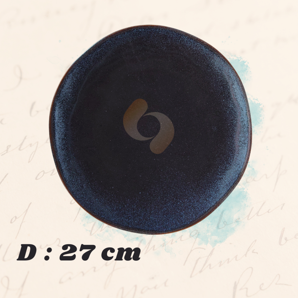 SERASI Black Chine Dinner - Dinner Plate Piring Makan Keramik 27 cm