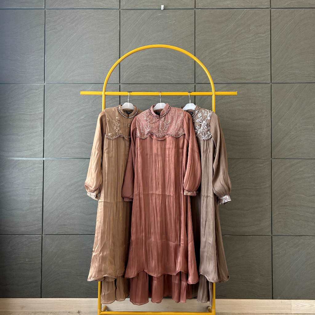 KHALIAMUSLIMWEAR - GEMPITA MALAYSIAN DRESS Set Hijab (Malaysian Dress Wanita Mewah Elegan dengan Bah