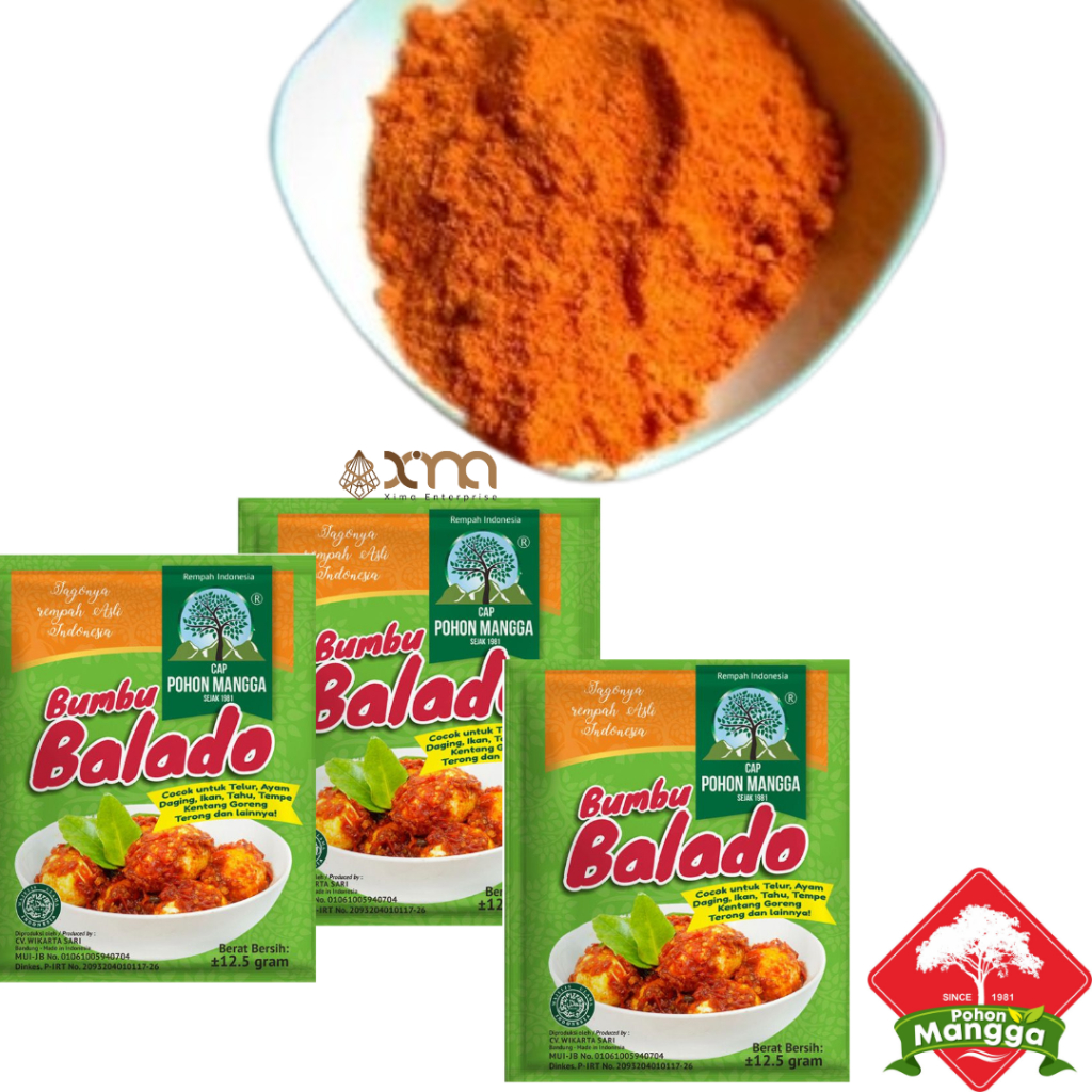 

1 RENCENG - BUMBU Bubuk Balado Instan Bumbu Balado Kemasan Renceng - Cap POHON MANGGA