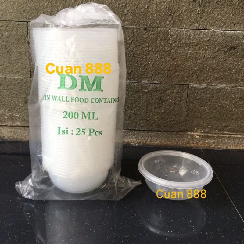 THINWALL BULAT 200ML - MANGKUK THINWALL PLASTIK 200ML- ISI 25 PCS
