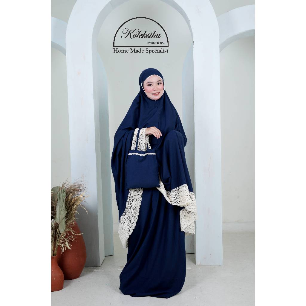 Mukena Aira Katun Polos Renda Premium Mukena Katun Renda Jumbo