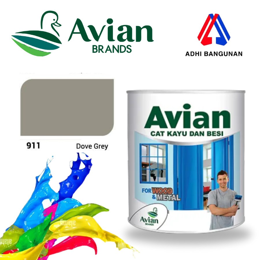 Cat Minyak Cat Kayu dan Besi AVIAN - Dove Grey 911