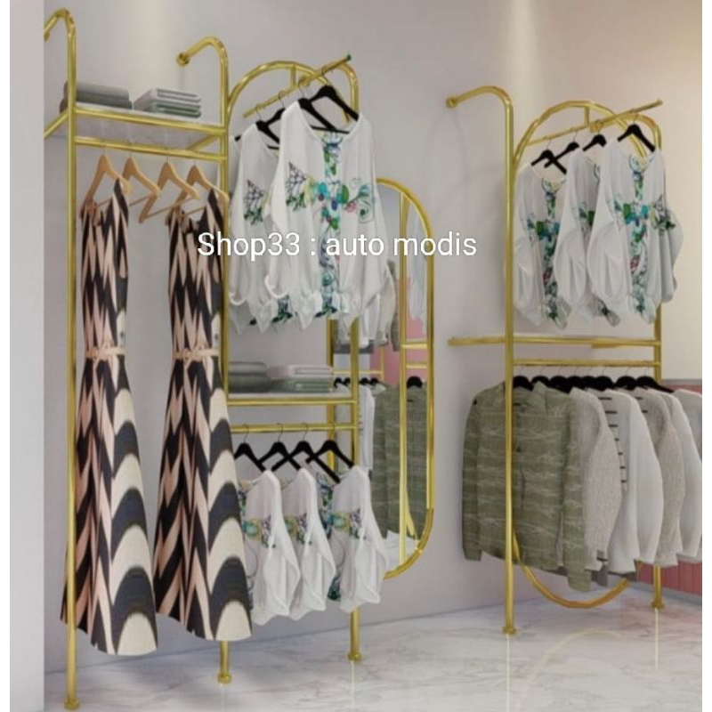 GAWANG BAJU EMAS GOLD TEMBOK DINDING TEMPEL BOR CUSTOM MODEL WARNA UKURAN BESAR BONGKAR PASANG FURNI