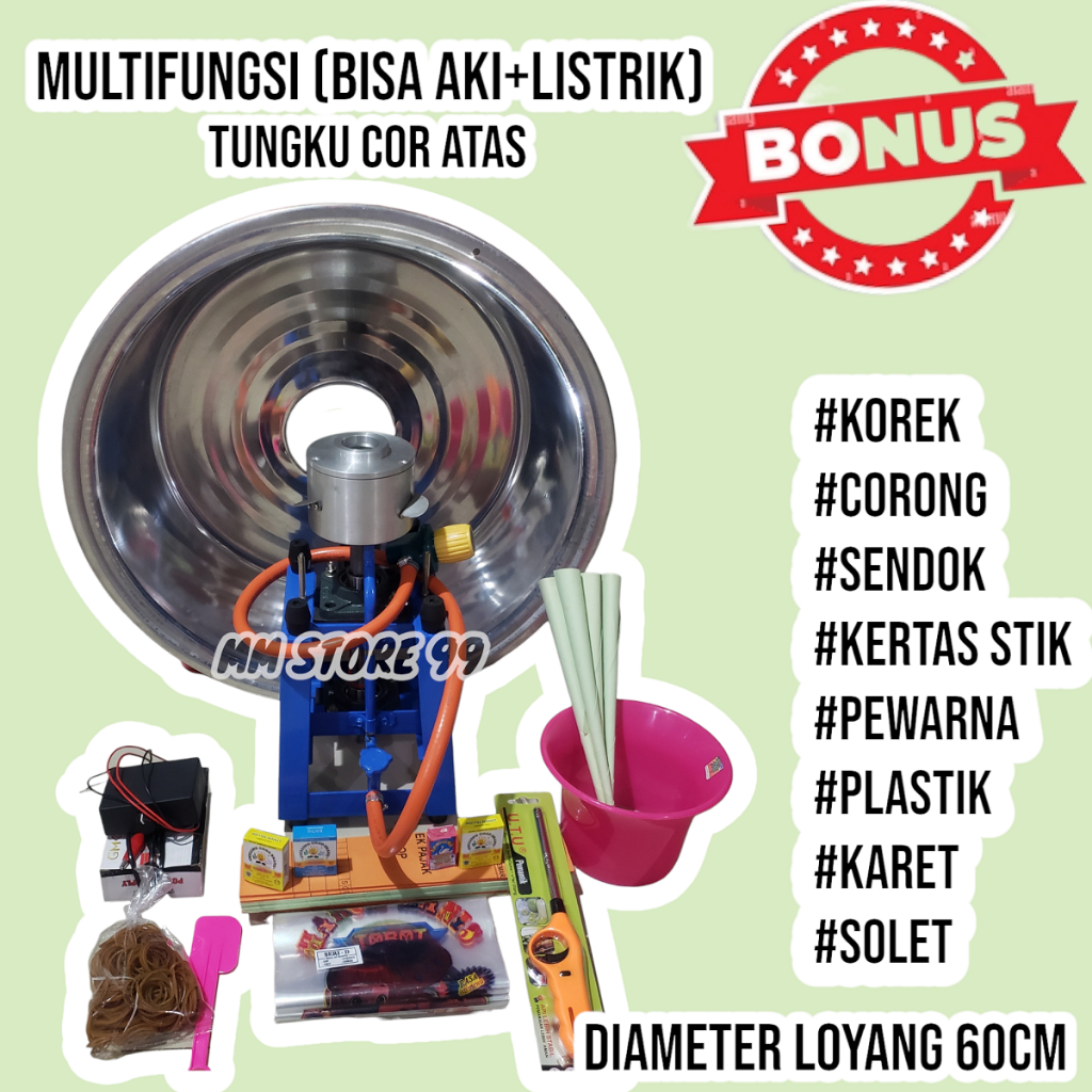 COD - Mesin Arumanis Besar Multifungsi (bisa aki+listrik) Tungku Cor Twister / Mesin Cotton Candy / 