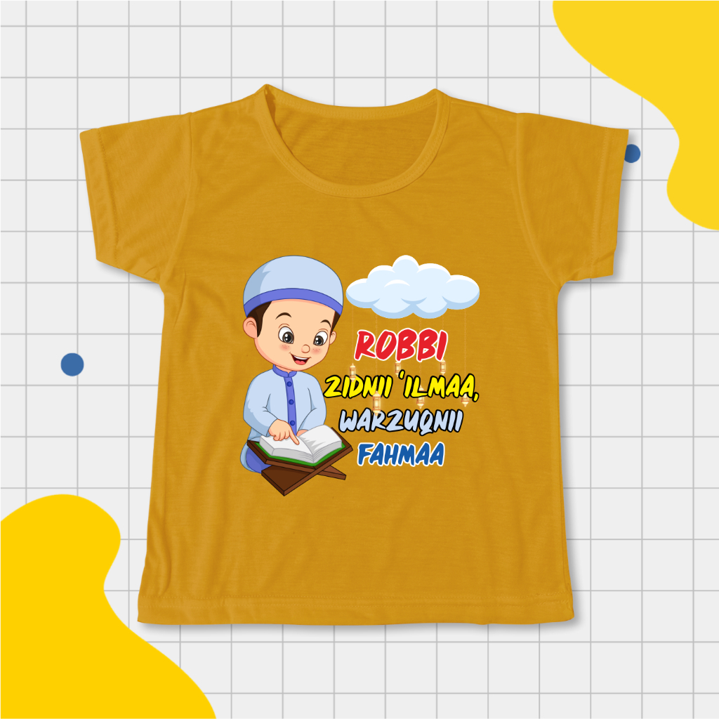 Umee Kids Store KAOS DAKWAH ANAK LAKI-LAKI BAJU ATASAN ANAK COWOK USIA 5 - 12 THN ROBBI ZIDNI