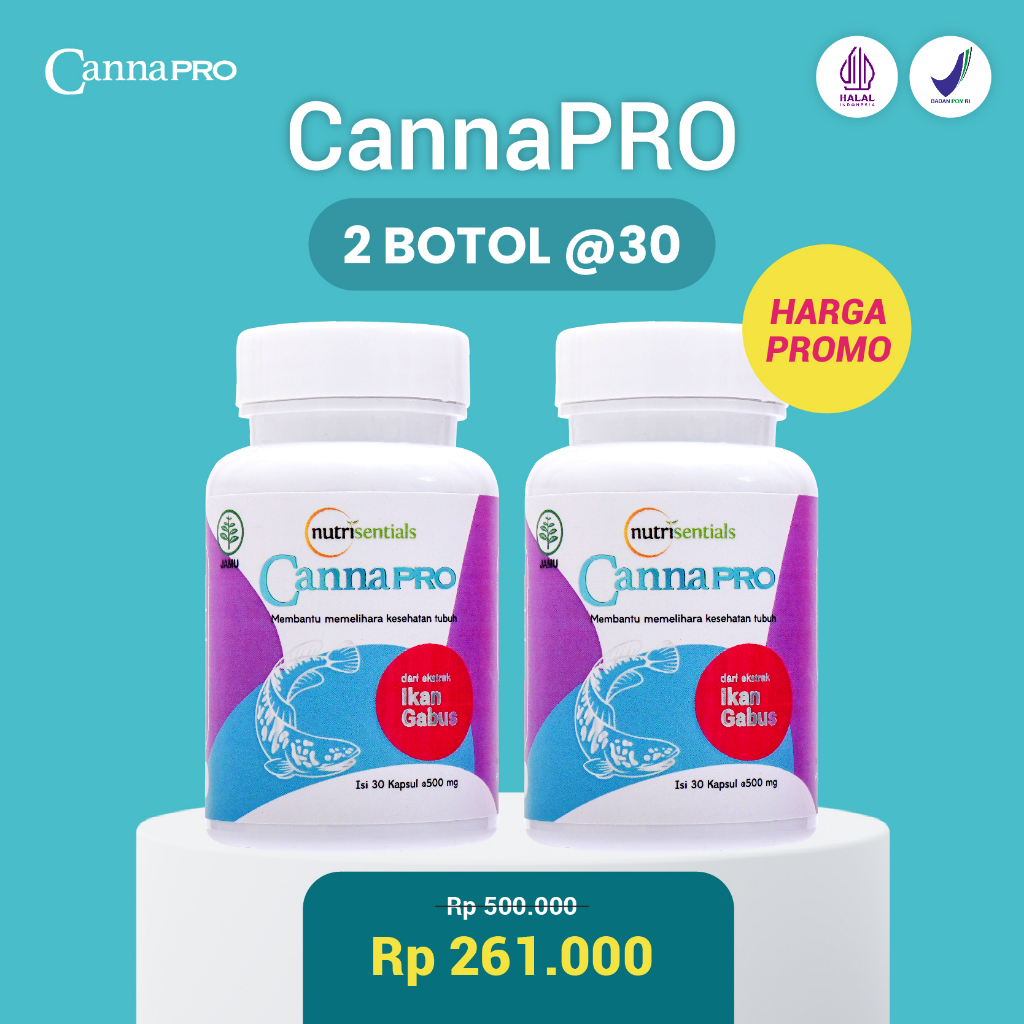 Ekstrak Ikan Gabus CannaPRO 30 Kapsul PAKET 2 BOTOL