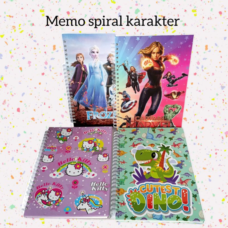 

Memo spiral A5 karakter/ buku spiral A5 motif lucu