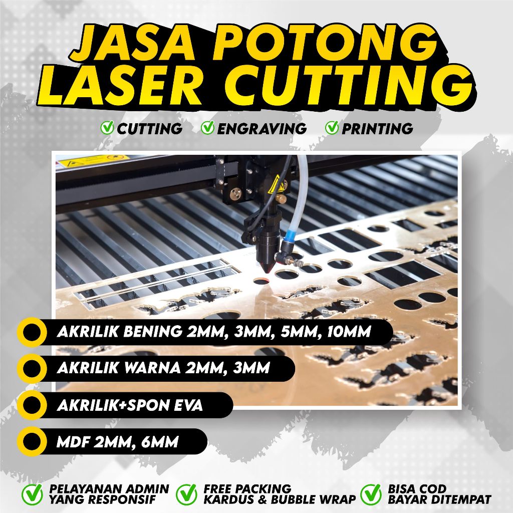 Jasa Cetak Akrilik Print UV Flatbed Rp100/cm Custom Plakat Ganci Sign dll