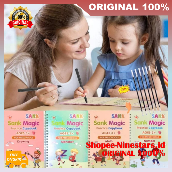 

SANK Magic Book 1 SET ISI 4 BUKU + PULPEN Buku Belajar anak 100% ASLI ORIGINAL
