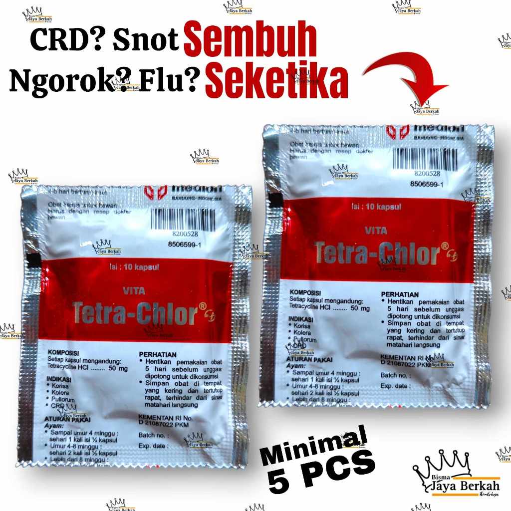 Medion Vita Tetra Chlor Obat Ayam CRD Snot Pilek Ngorok 10 Tablet Tetrachlor Antibiotik Multivitamin